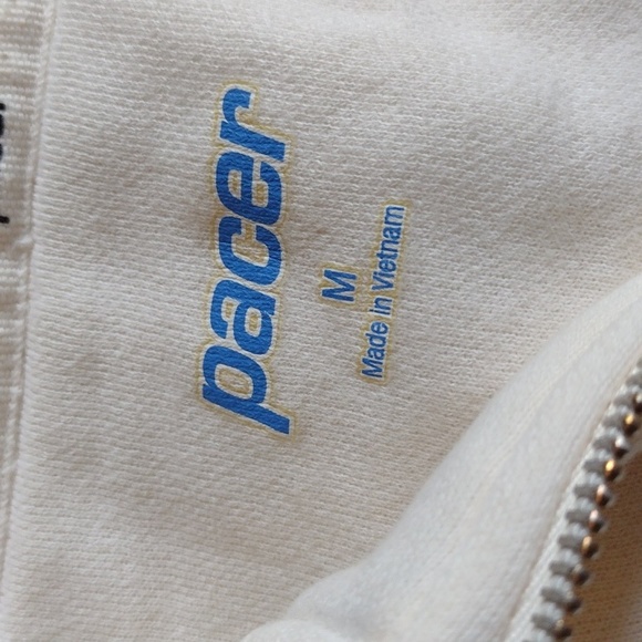 Pacers Zip up off white & Pink Women's size medium 80% cotton 20% polyester - Picture 8 of 9